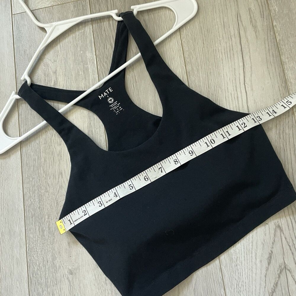 Mate Sports Bra organic cotton racerback longline womens Black (small) natural - Picture 5 of 5